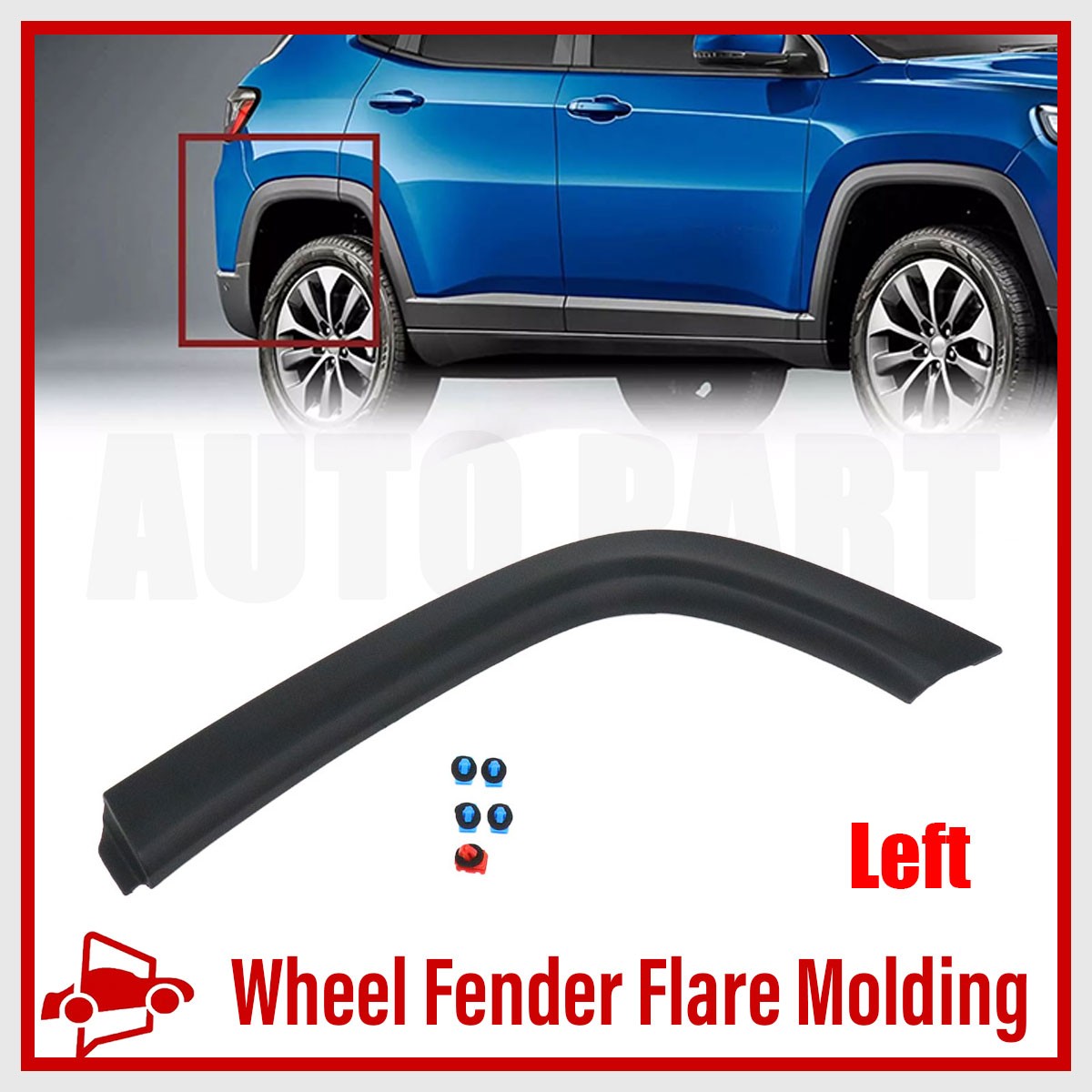 For 17-25 Jeep Compass Rear Left Driver Side Wheel Opening Molding Fender Flare