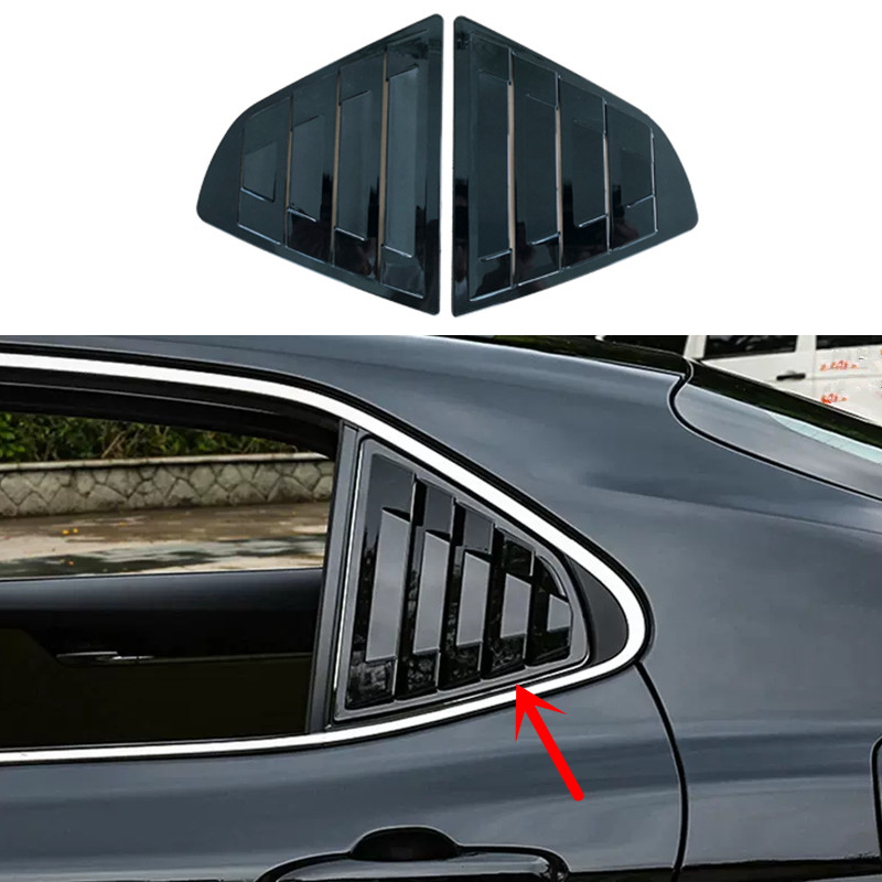 For Toyota Camry 2018-2024 Bright Black Window Louvers Rear Vent Cover Trim