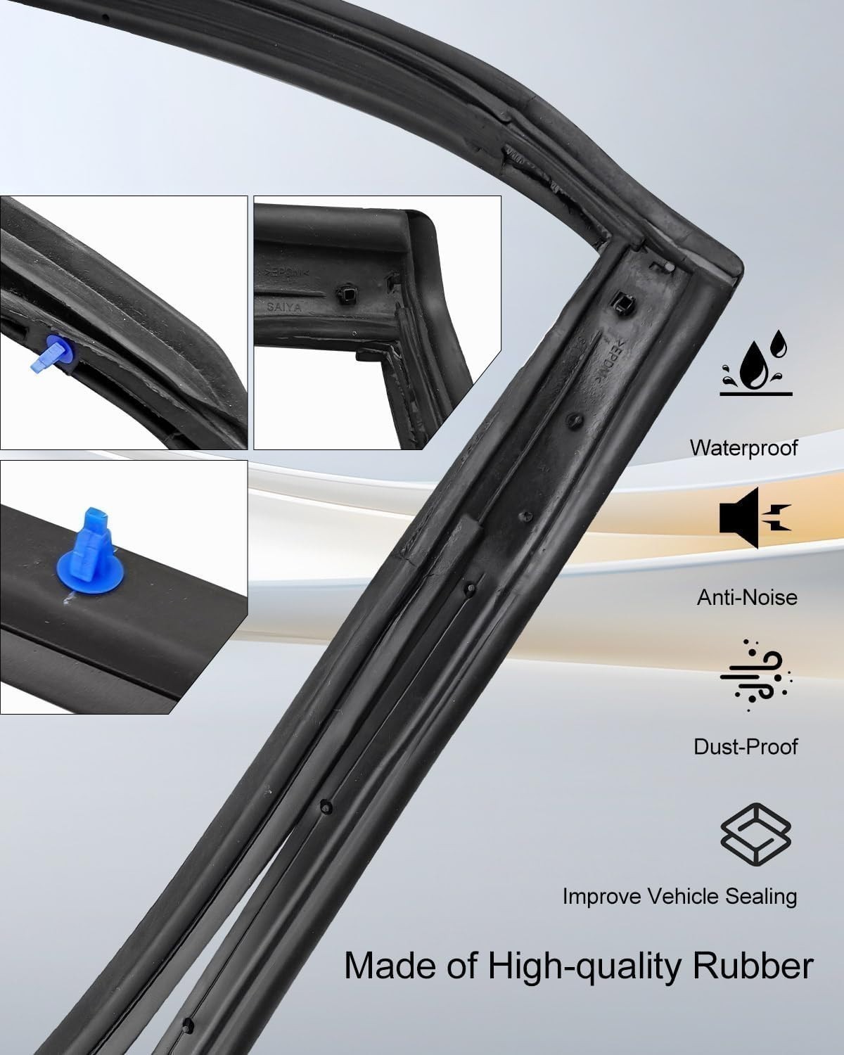 Left+Right Door Open Weatherstripping Seal Rear Right for Nissan SENTRA 2013-19