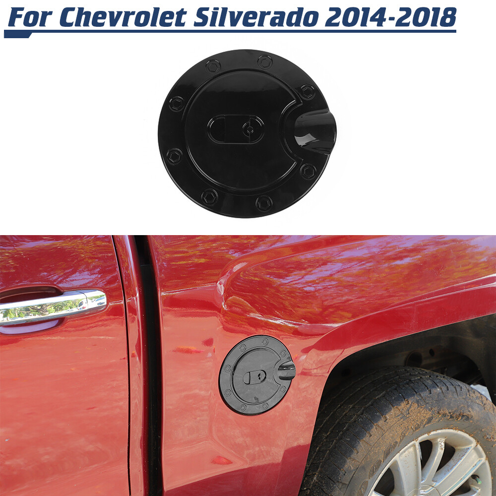 Fuel Tank Door Gas Cap Cover Trim For Chevy Silverado/GMC Sierra 2014-2018 Black