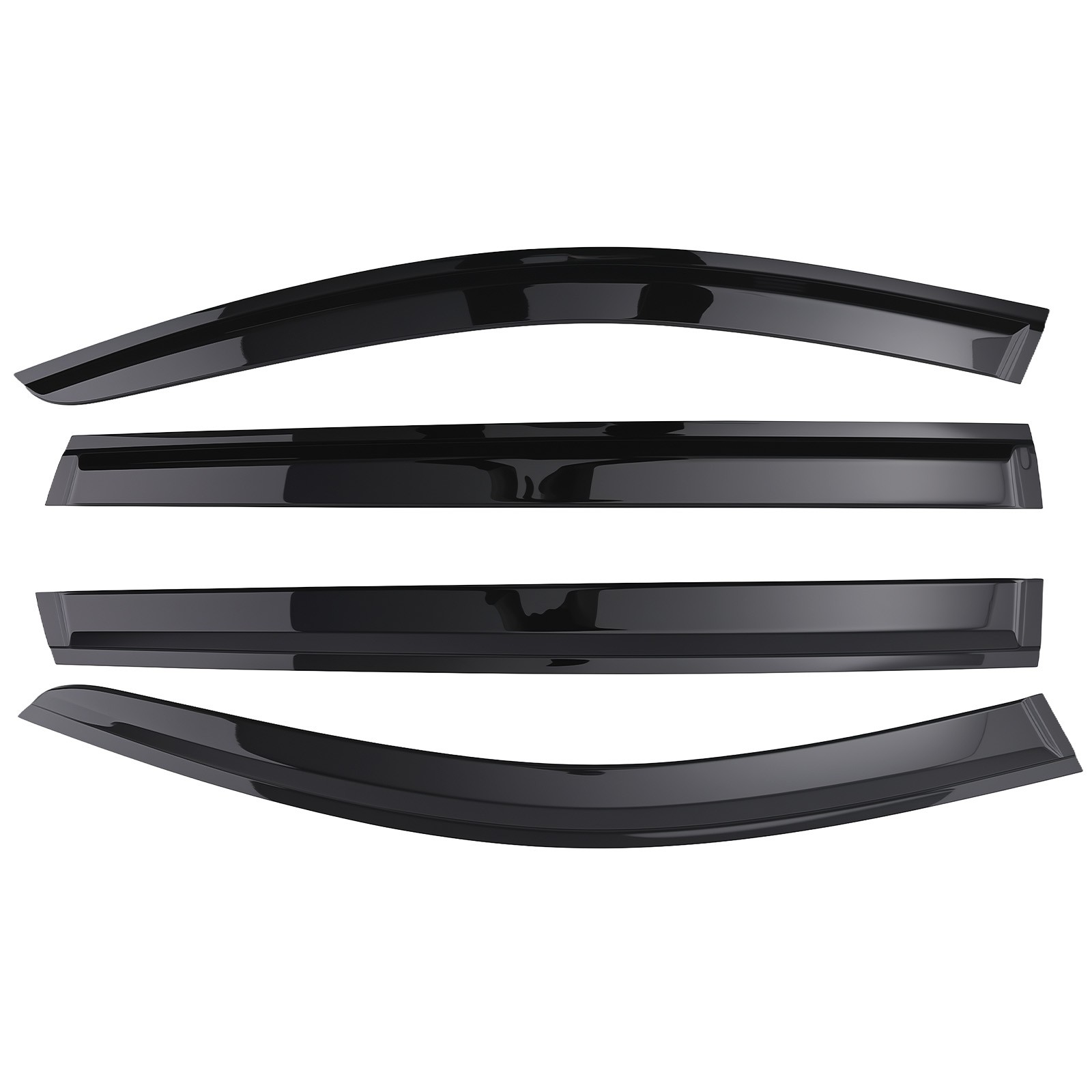 Window Rain Guard Vent for Hyundai Santa Fe 2019-2023 Left Right Black 4Pcs