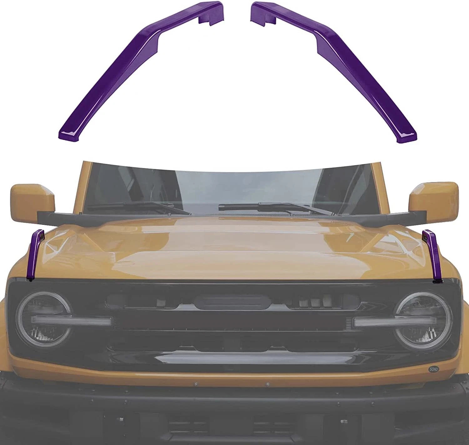 21pcs Exterior Decor Kit Wiper Door Handle Cover Trim For Ford Bronco 21+ Purple