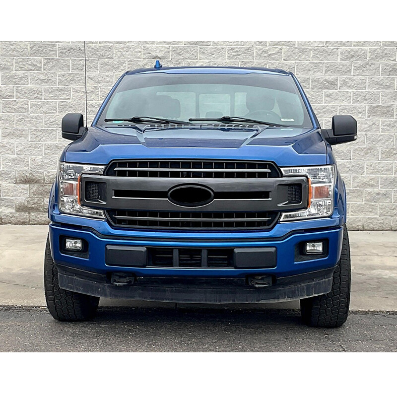 Lightning Blue Front Bumper Cover Grille Upper Molding For 2018-2020 Ford F-150
