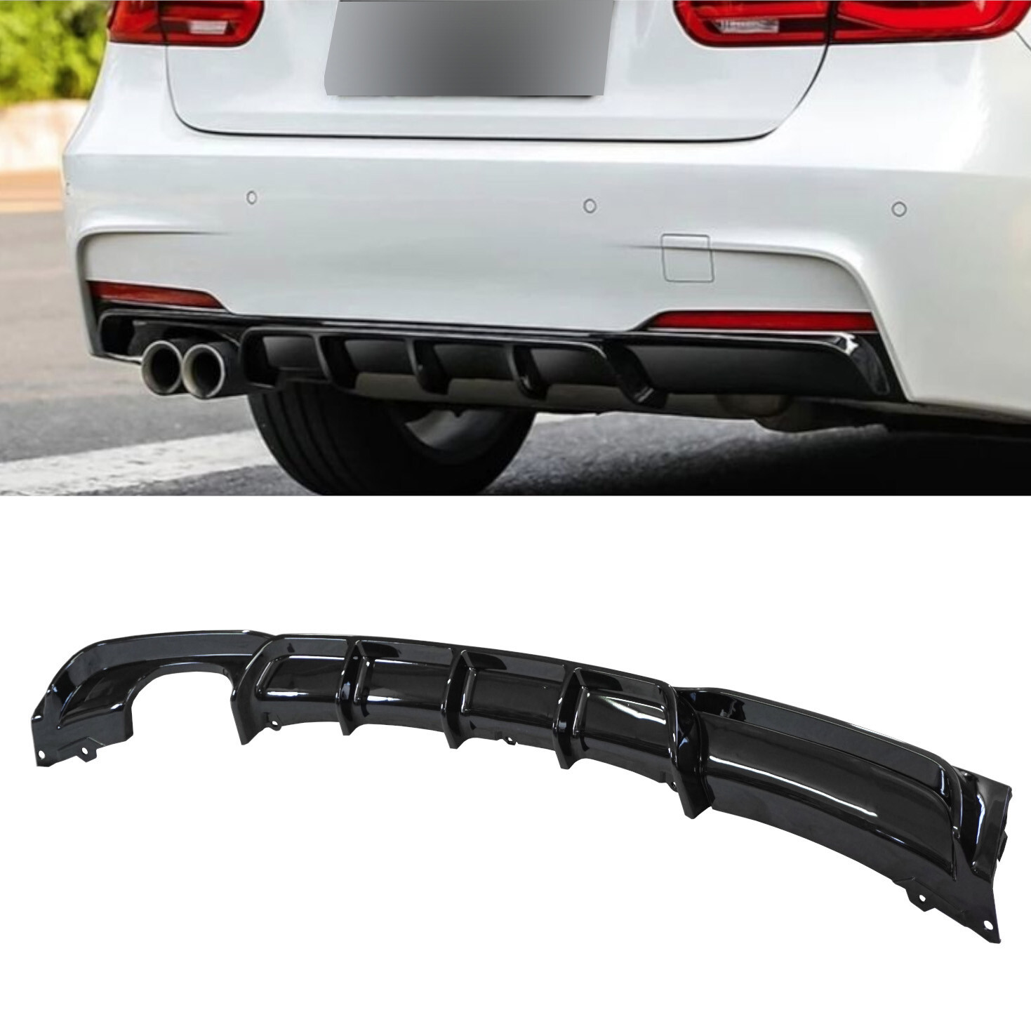 PERFORMANCE STYLE REAR BUMPER DIFFUSER FOR 2012-18 BMW 3 SERIES F30 F31 M SPORT