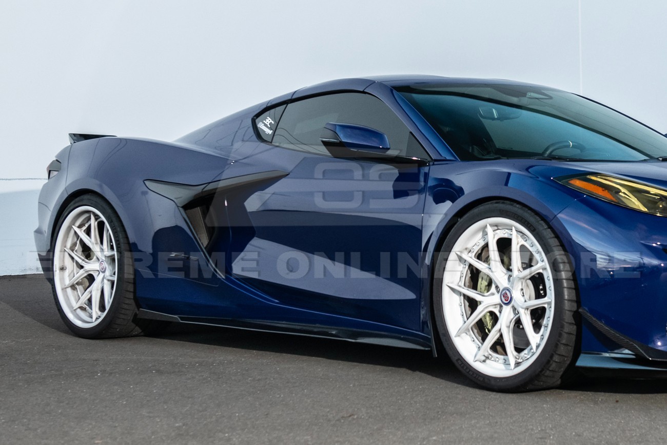 For 23-Up Corvette C8 Z06 EOS Performance CARBON FLASH Side Skirts Rocker Panel