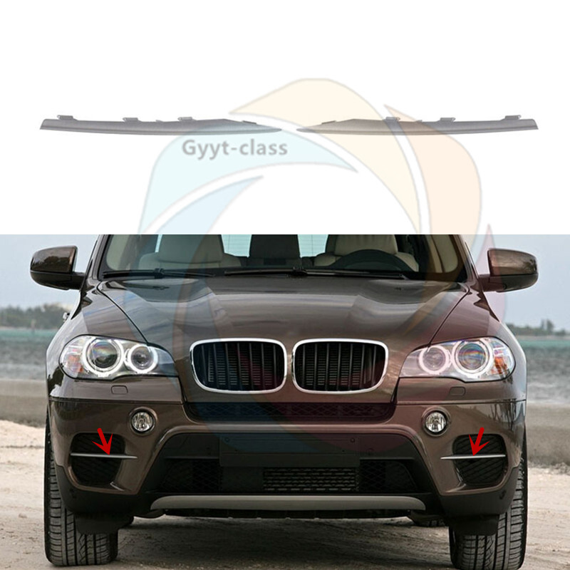 Left Right Front Bumper Outer Grille Trim Molding Strip For BMW E70 X5 2011-13