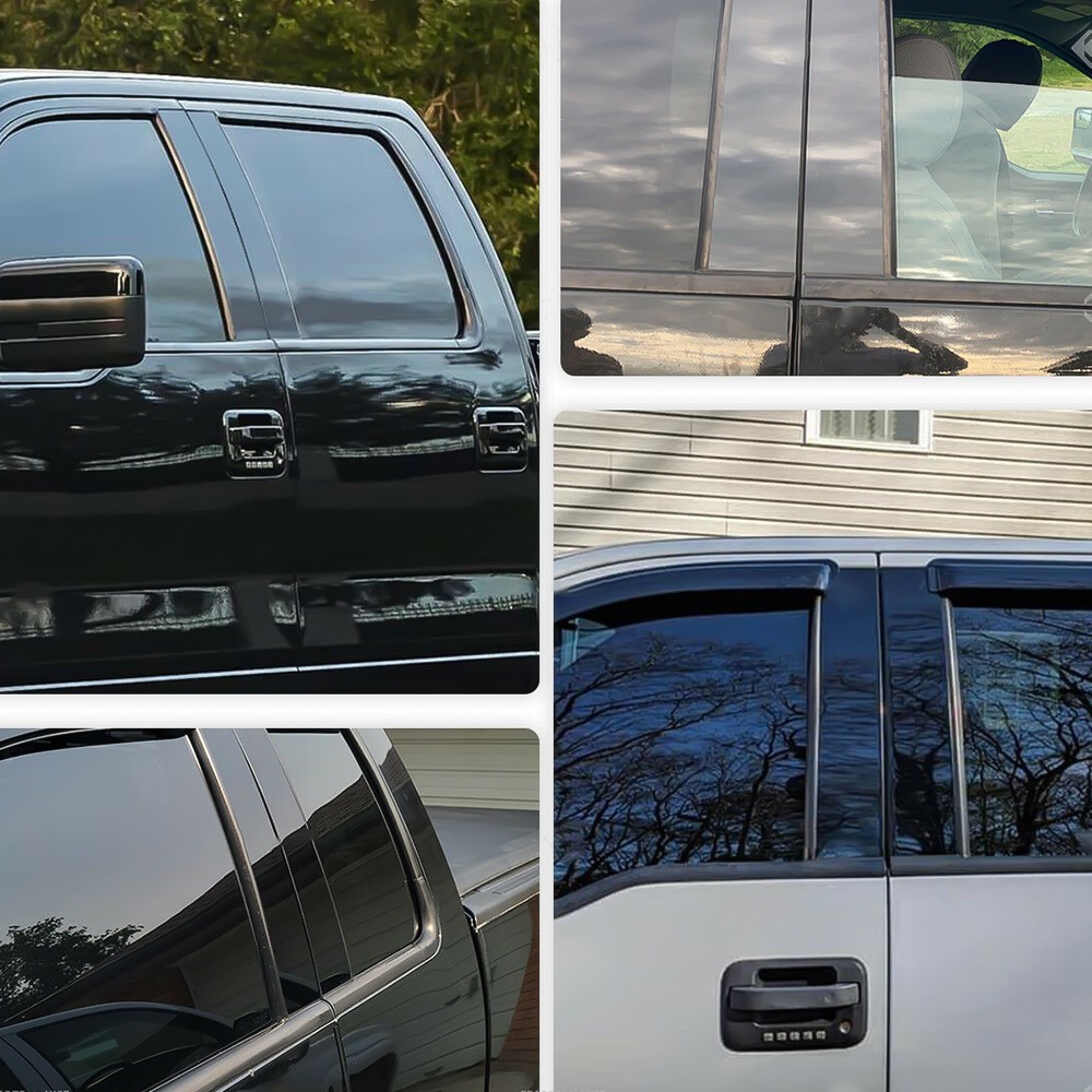 For 2004-2014 Ford F-150 F150 Super Cab Piano Crew Black Pillar Post Door Trim