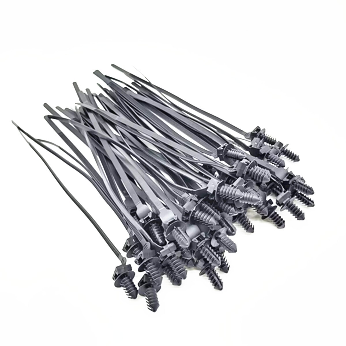50x Car Push Mount Zip Ties Nylon Tie Wraps Clip Pipe Cable Fasteners Bundle