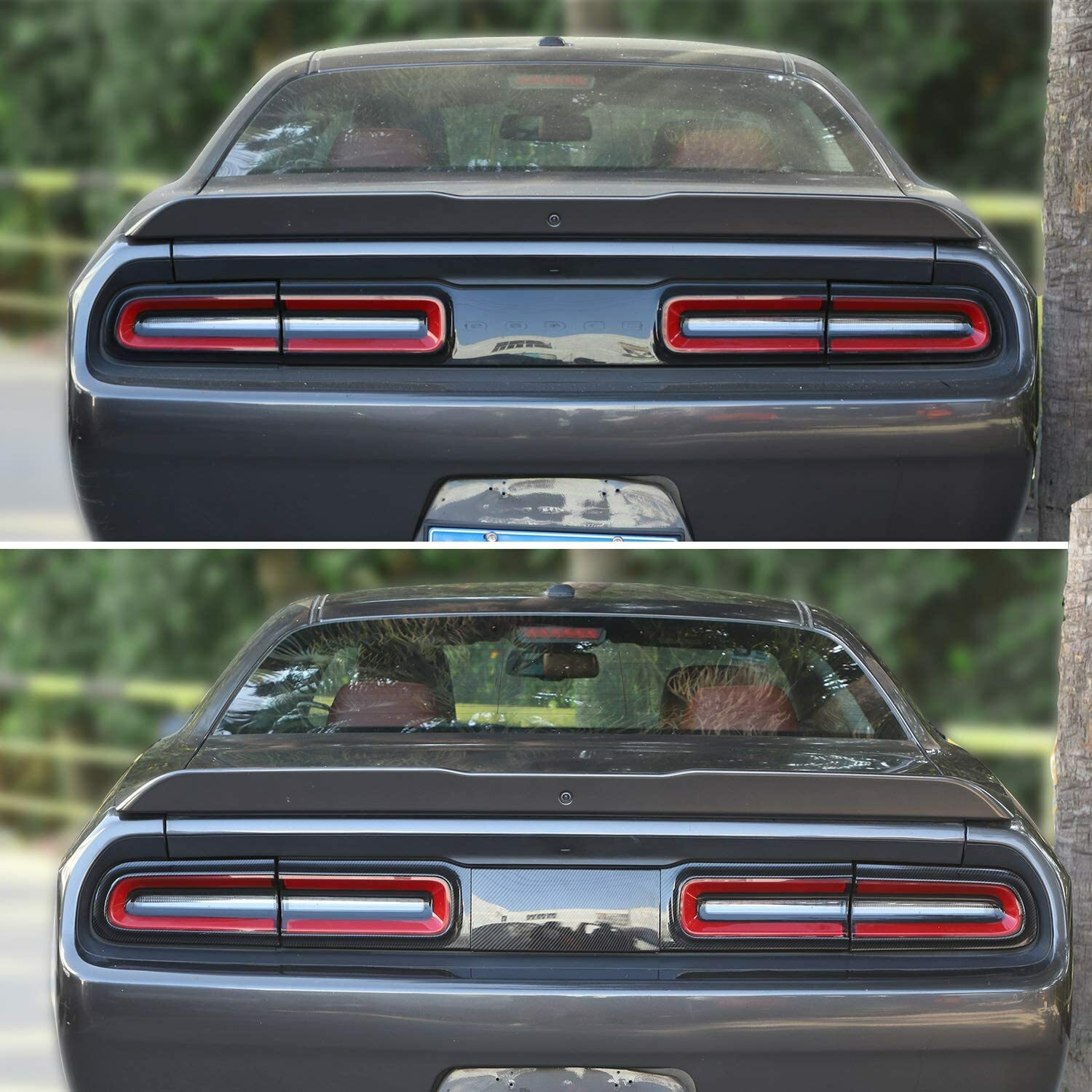 5x Carbon Fiber Rear Taillight Cover Trim Accessories for Dodge Challenger 2015+