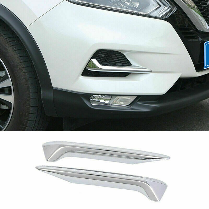 2X For Nissan Rogue Sport 2017-22 ABS Chrome Front Fog Light Lamp Strips Trim