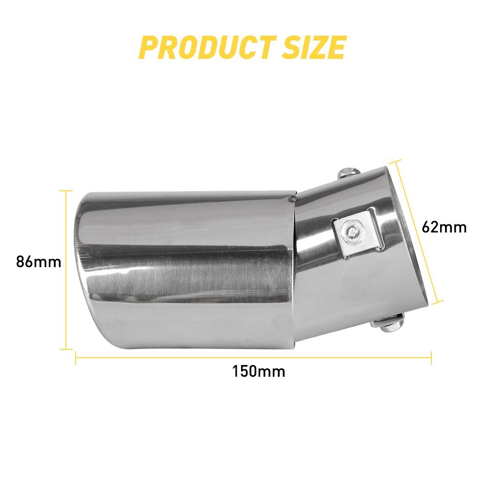 Chrome Car Stainless Steel Rear Exhaust Pipe TRIM Tail Muffler Tip Round Tip EAK