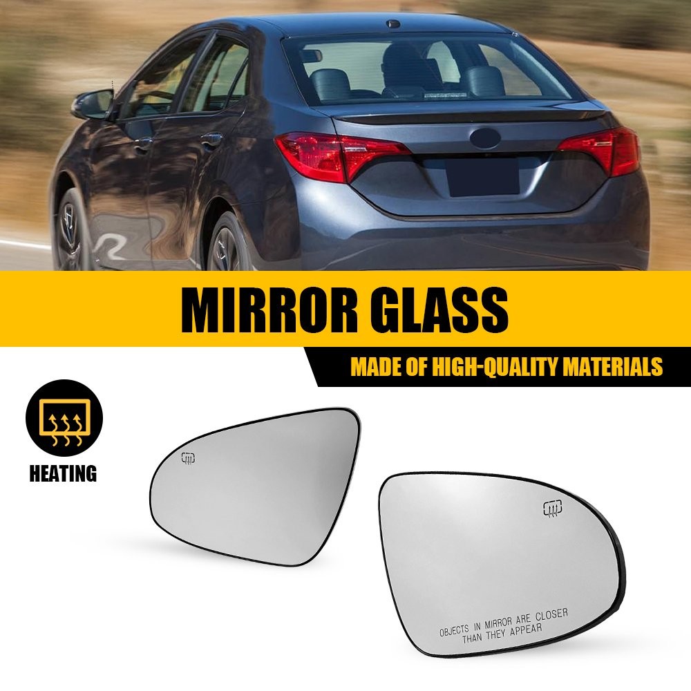 Heated View Mirror Glass Left Right Side For 2014-2019 Toyota Corolla TO1324117