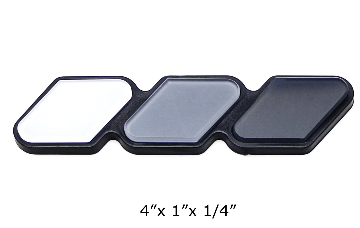 Retro 3-Color Stripe Grille Badge Emblem w/No Removal Toggle Anchor Bolts – Grey