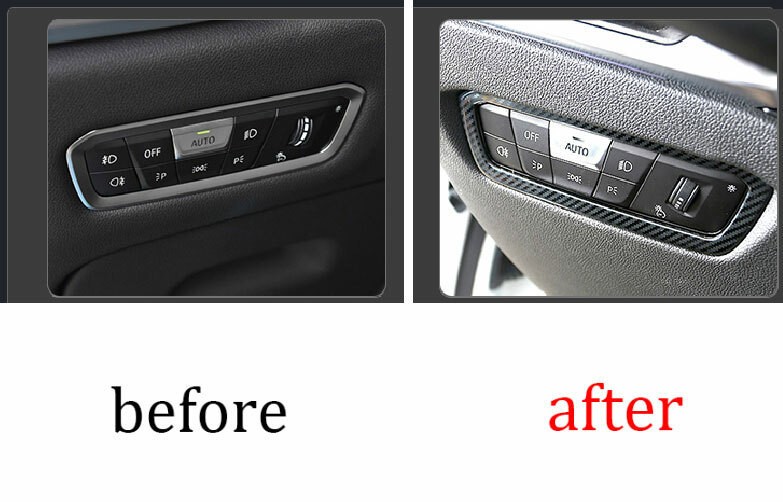 For BMW 3-Series G20 2019-2021 Steel Carbon Fiber Headlight Switch Control Trim