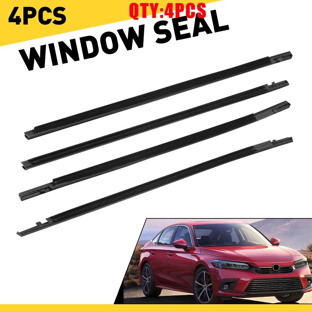 For 16-21 Honda Civic Sedan Weatherstrip Window Moulding Trim Seal Belt H 4-20X