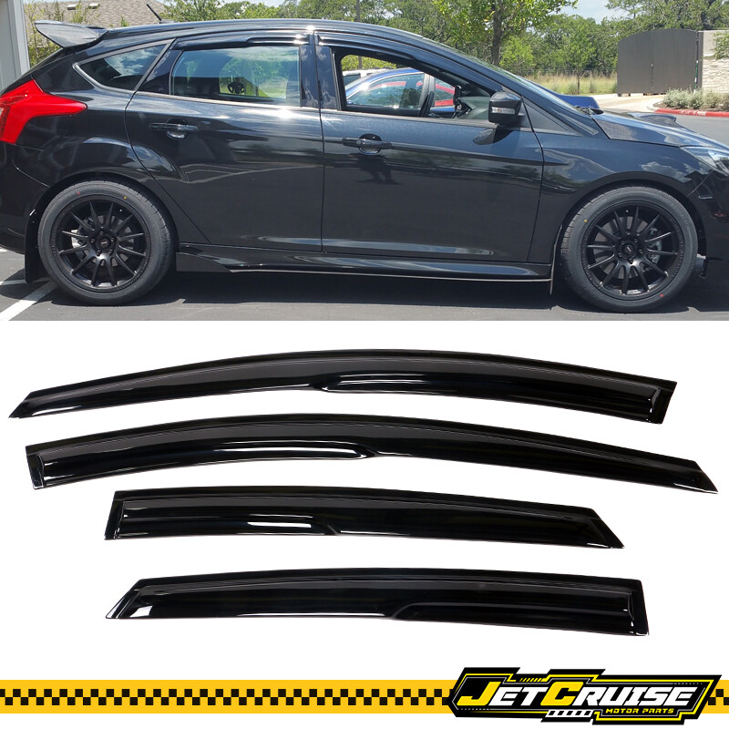 Fits 12-18 Ford Focus Acrylic Mug Style Window Visors Rain Sun Guard 4PC Set