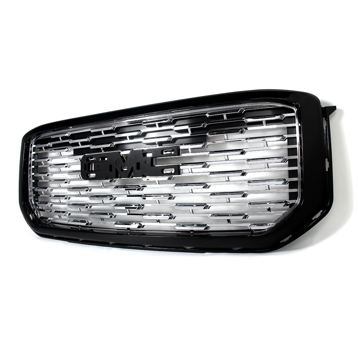 For GMC Yukon / XL 2015-2020 Denali Style Front Upper Grille w/Chrome Trim ABS