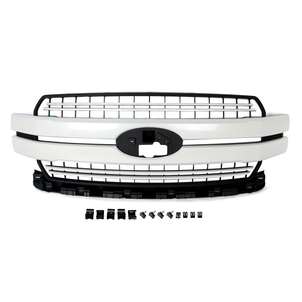 White Platinum Front Bumper Grille For 2018-2020 Ford F150 F-150 JL3Z-8200-HB