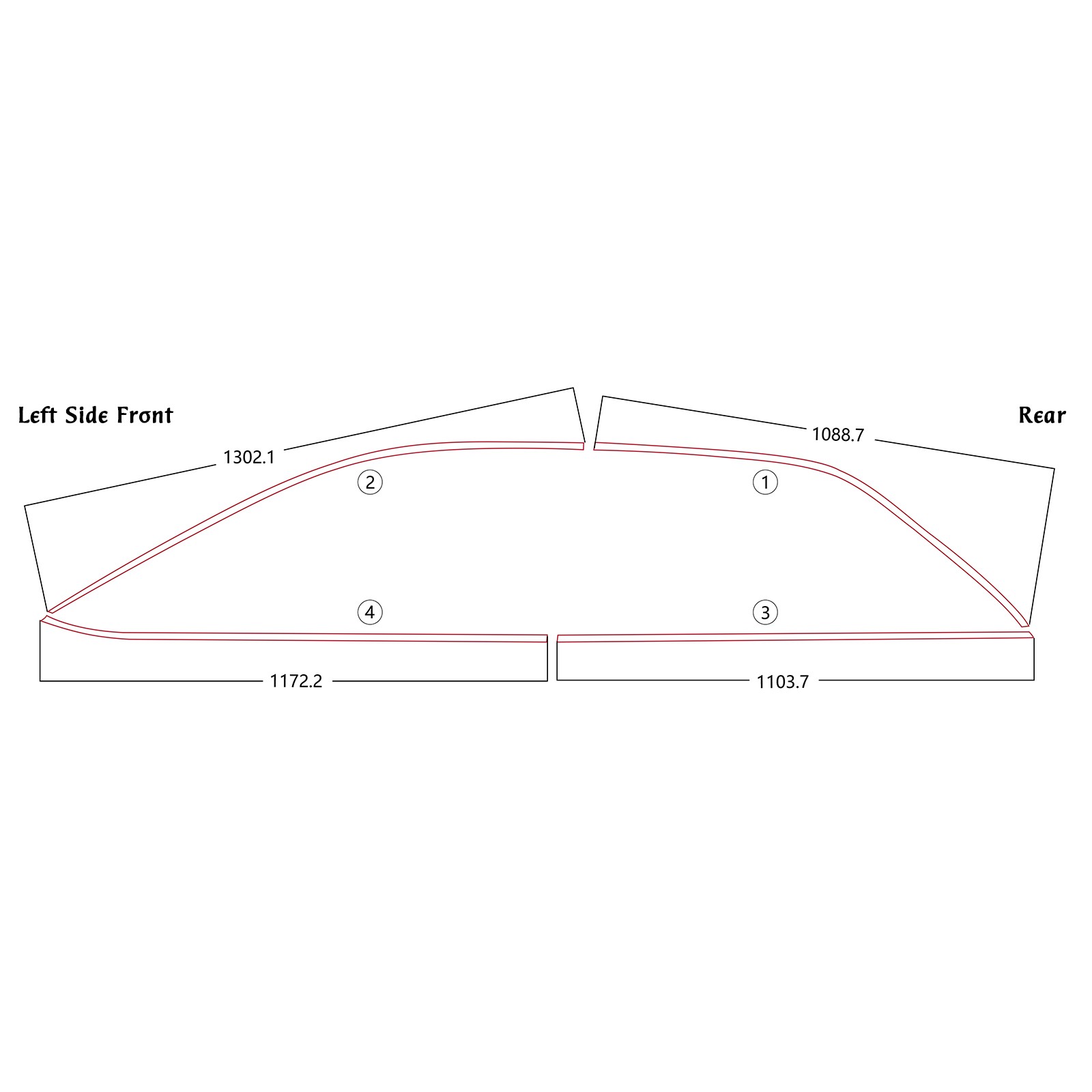 Gloss Black Window Strip Trims For Toyota Camry 2012-2015 2013