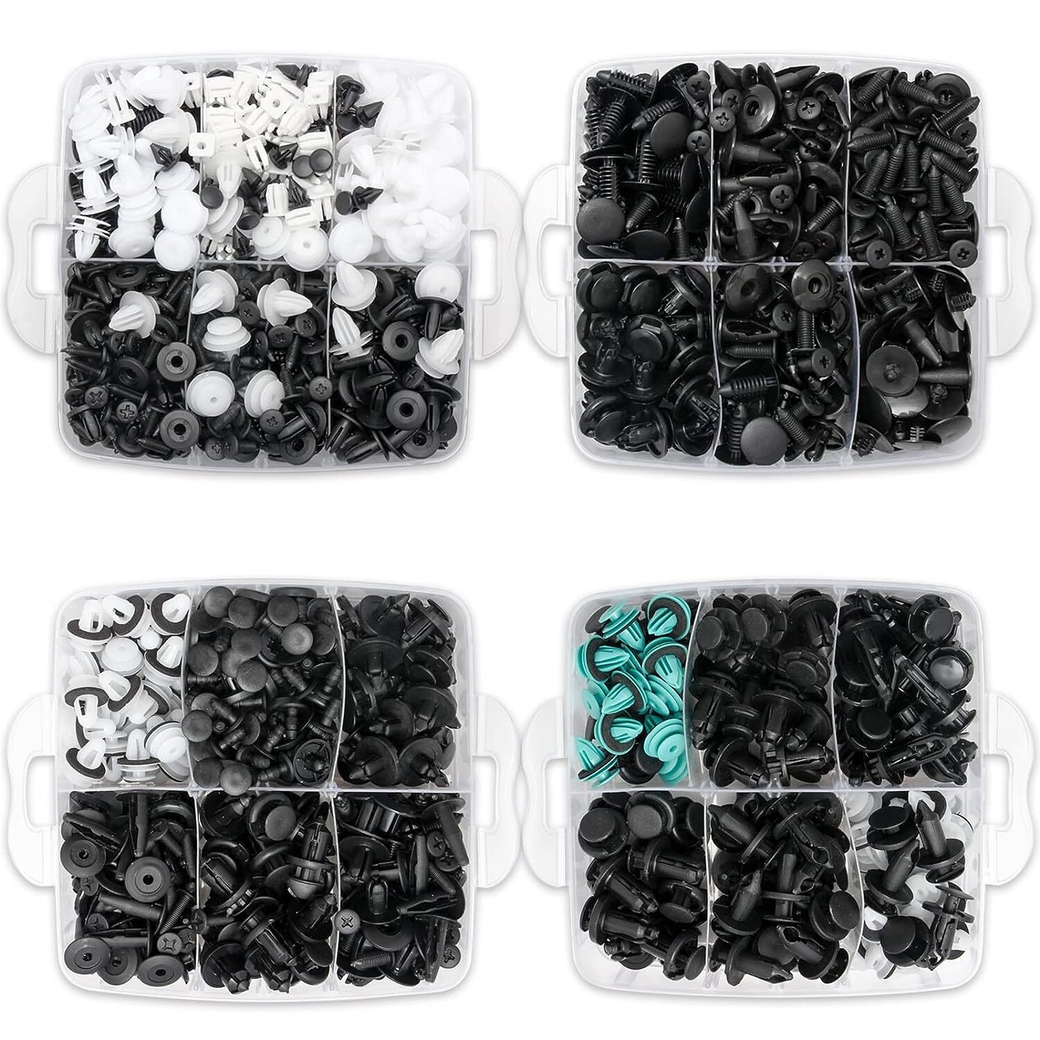 1200 Car Retainer Clips Auto Fasteners Push Trim Clips Pin Rivet Bumper Clips