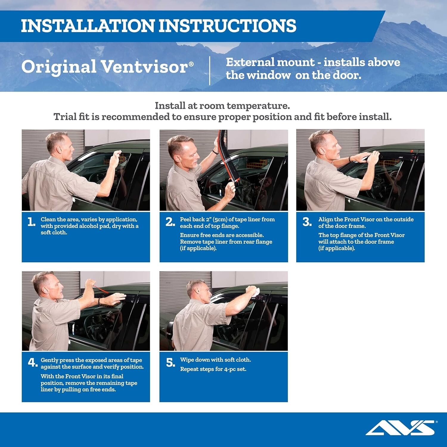 AVS Auto Ventshade: Ventvisor Side Window Deﬂector Smoke 4 Pieces – 94974