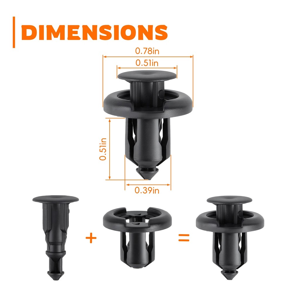 Set of 50 x Bumper Clip Push Type Trim Retainer Clips 91503-SZ3-003 for Honda