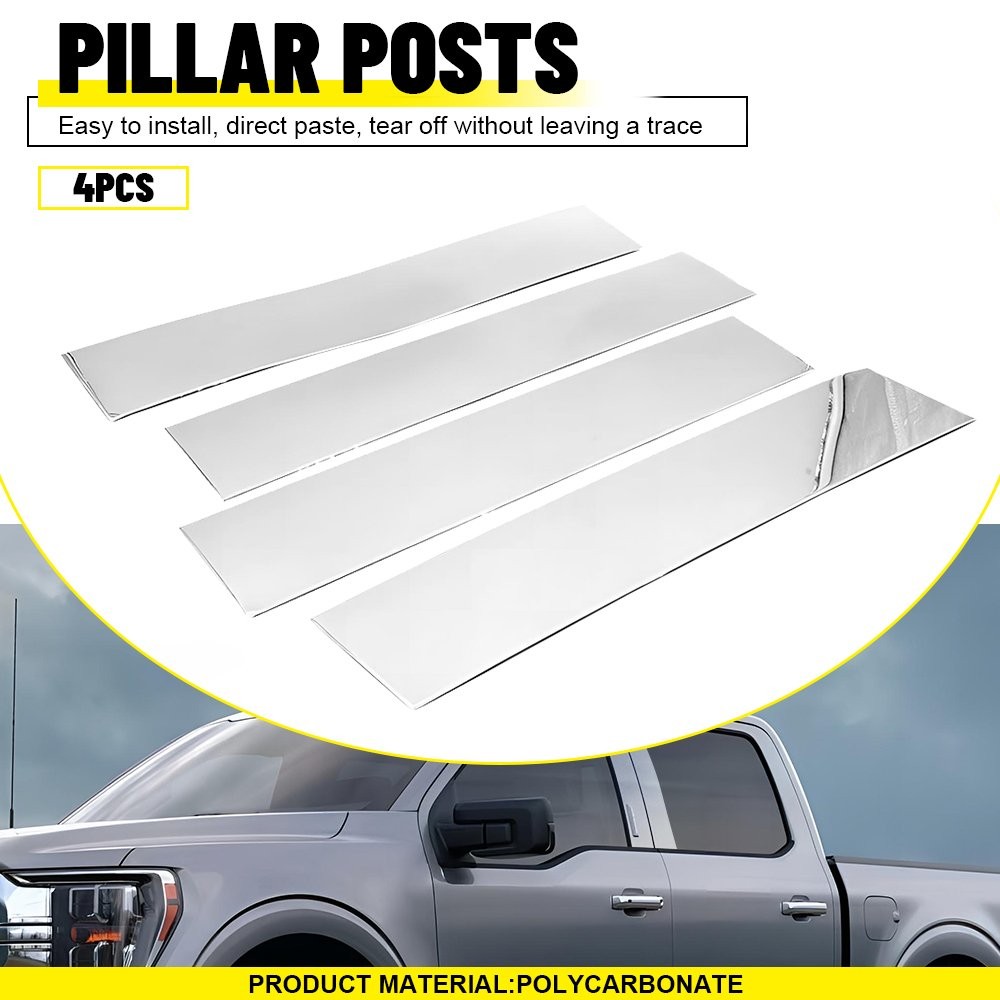 For 2015-2020 Ford F150 Super / Crew Cab Chrome Window Pillar Post Trim Covers E