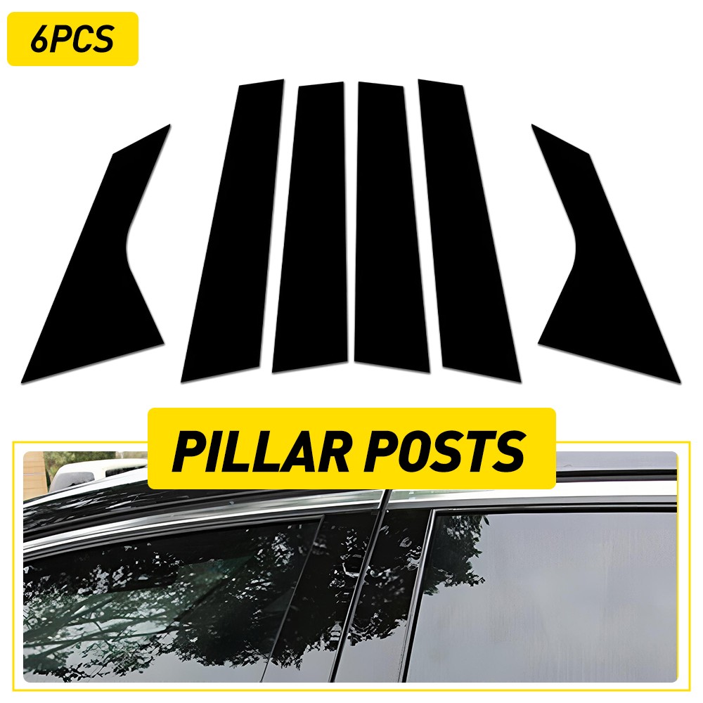 Glossy Black Pillar Posts Door Window Trim 6Pcs For Hyundai Elantra 2021-2023 US