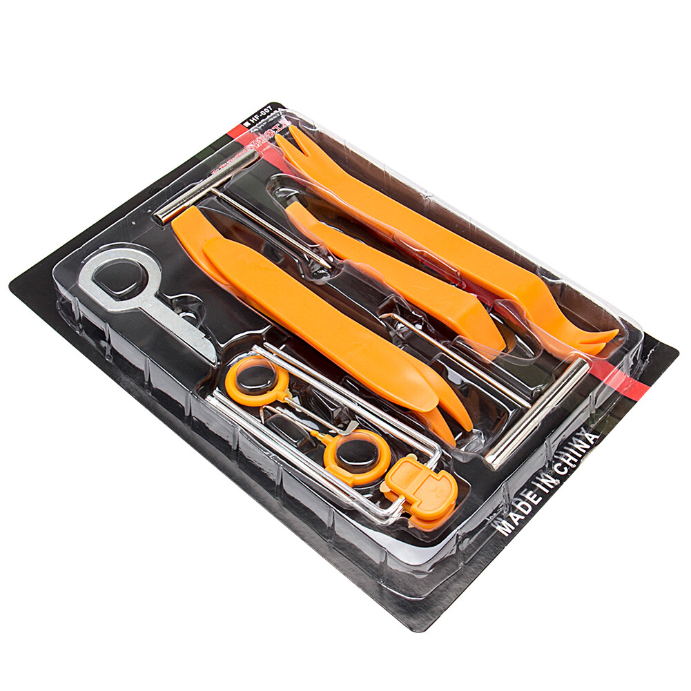 Removal Car Door Trim Tool Pry Panel Dash Radio Body Clip Installer 12 PCS Kit