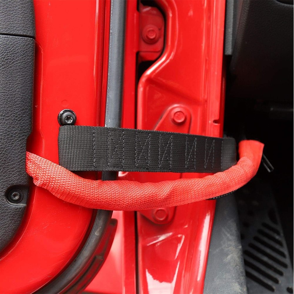 Pair Black Adjustable Door Limiting Straps For Jeep 1955-2006 Wrangler CJ/TJ/YJ