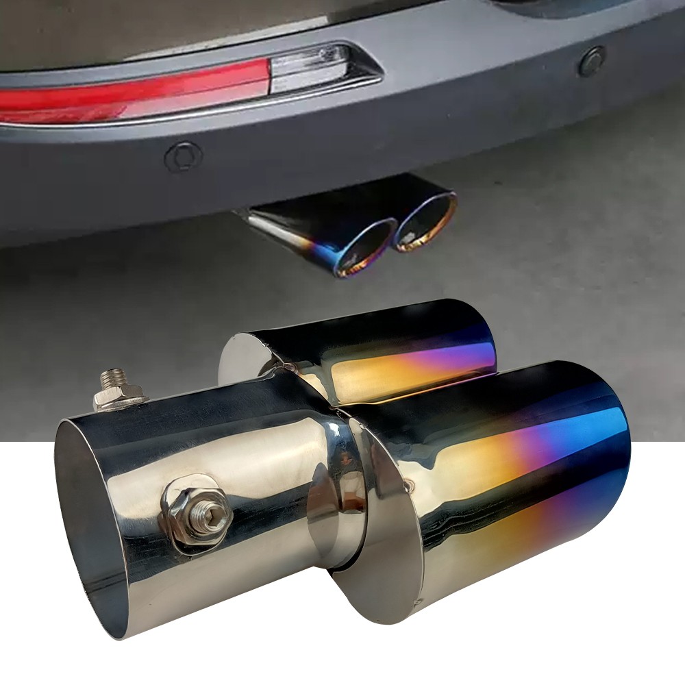 Car Auto Blue Rear Exhaust Pipe Tail Tip Muffler Throat Tailpipe Auto Parts NEW