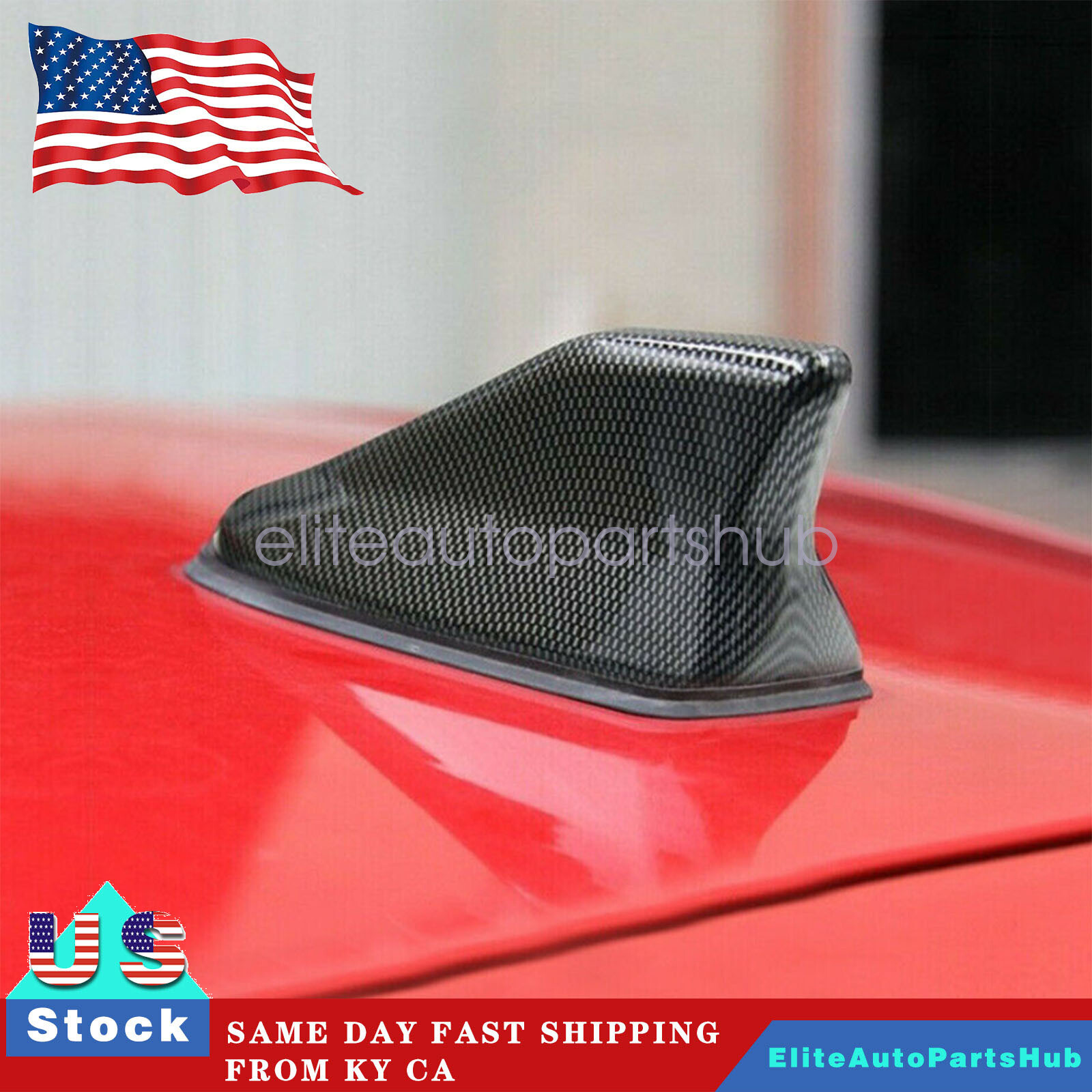 Shark fin modeling carbon fiber roof radio AM/FM signal receiver antenna New