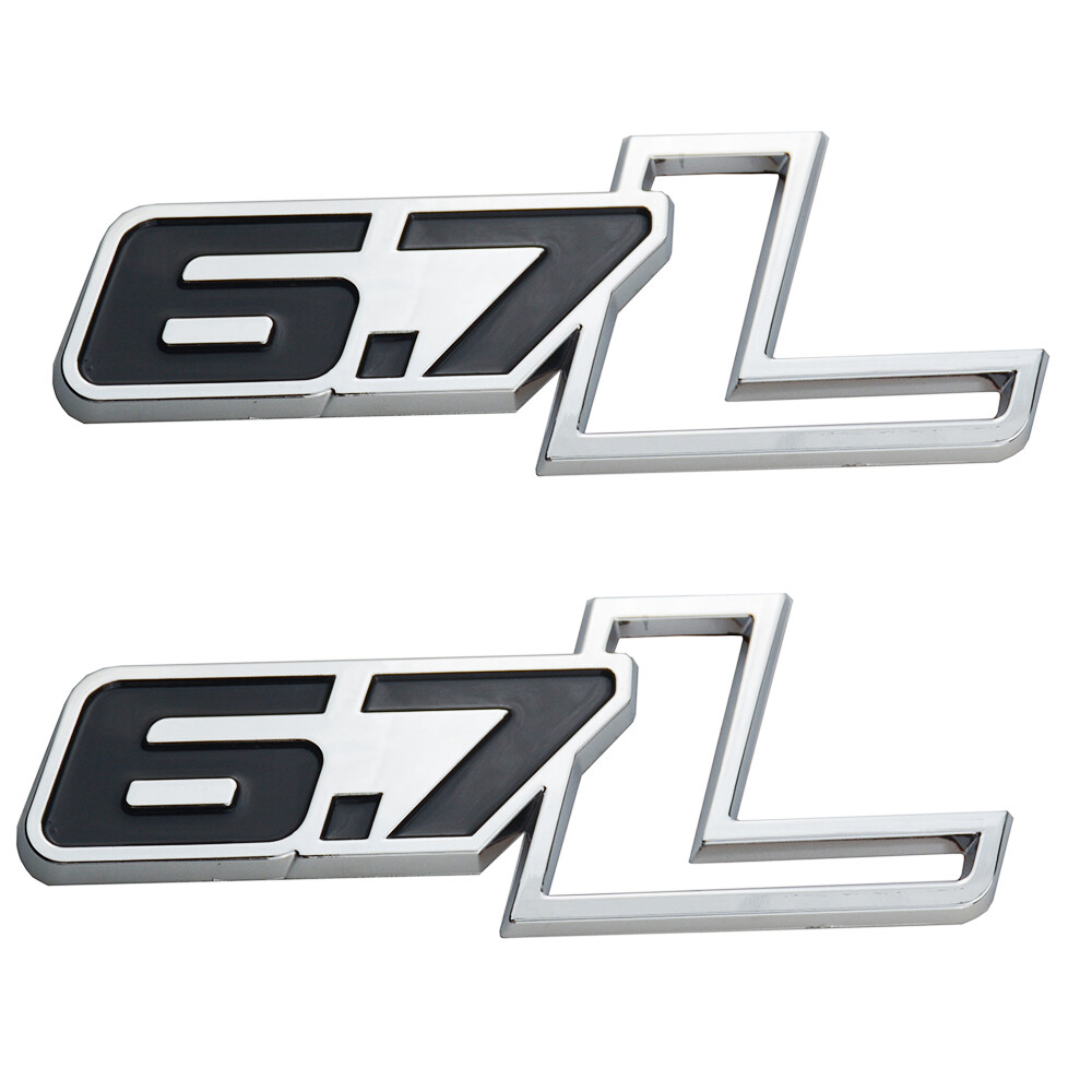 2x 6.7L Sticker Decal Emblem Badge Self-Adhesive Logo Nameplate