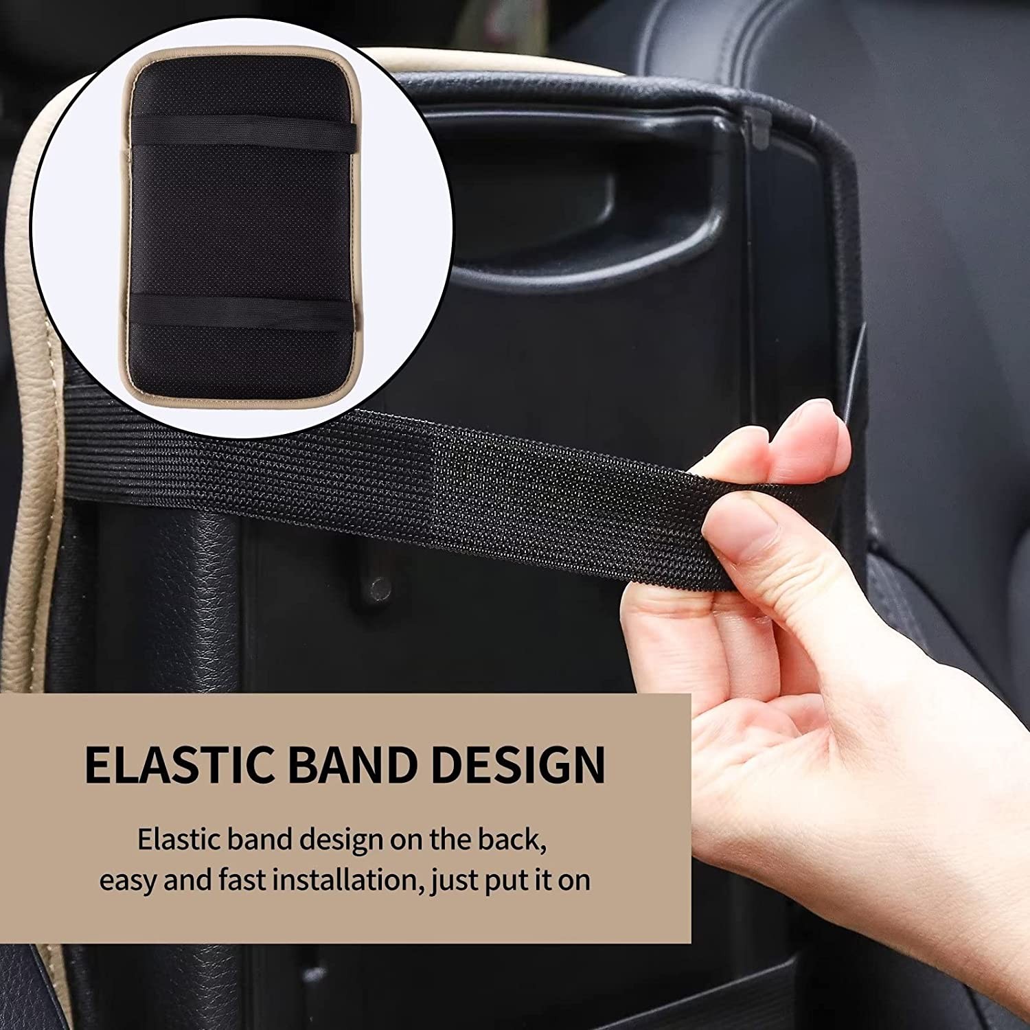 PU Leather Auto Armrest Pad Cover Center Console Box Cushion Mat Car Accessories