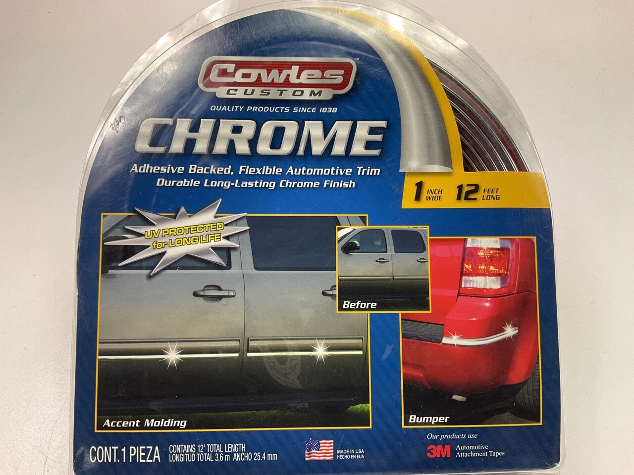 Cowles S37205 Custom Chrome Truck Body Side Molding Trim 1″ X 12′