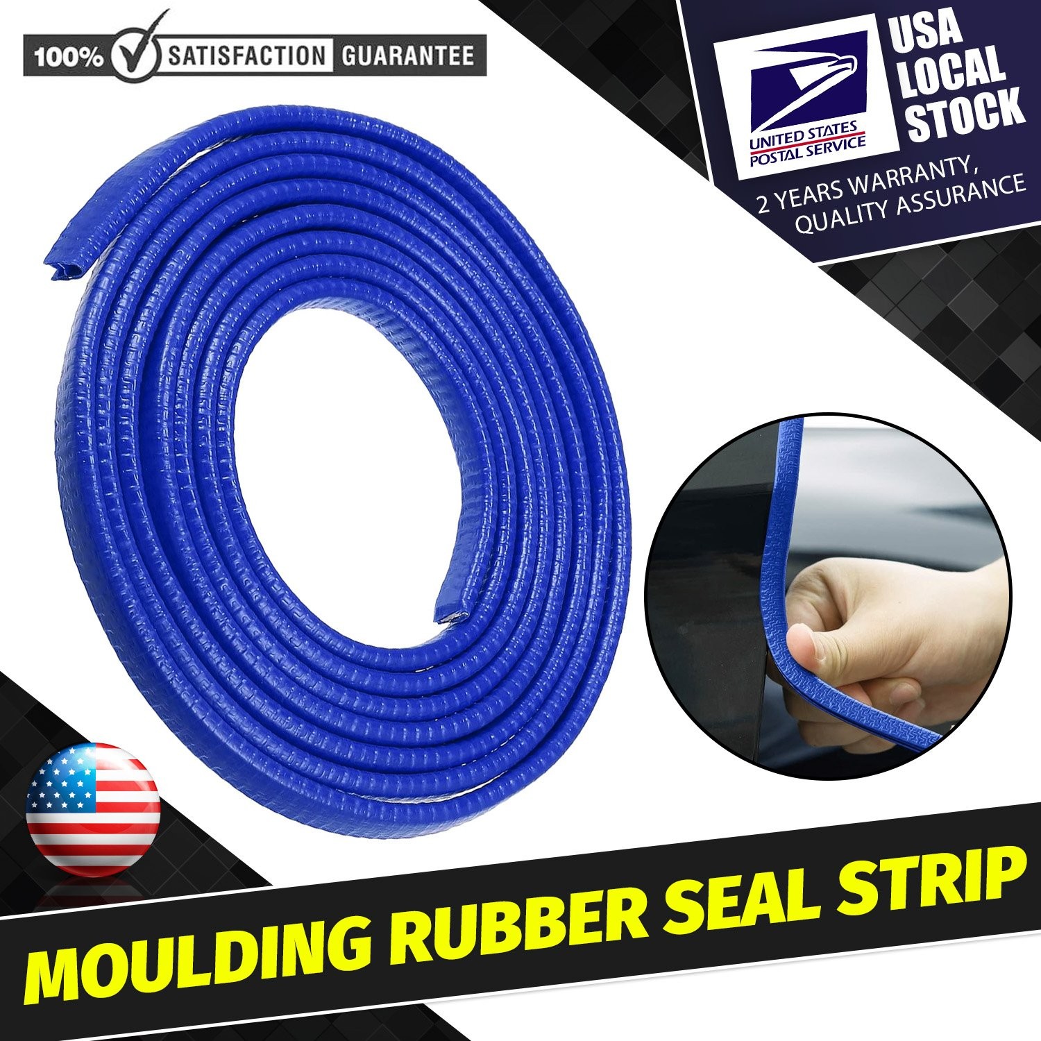 6M/20ft U-Shape Car Door Edge Guard Molding Trim Rubber Edge Strip Seal Blue