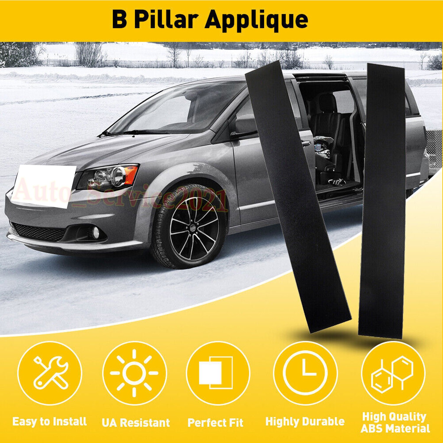 Front LH + RH Door Applique Pillar For Dodge Grand Caravan Town Country Trim A++