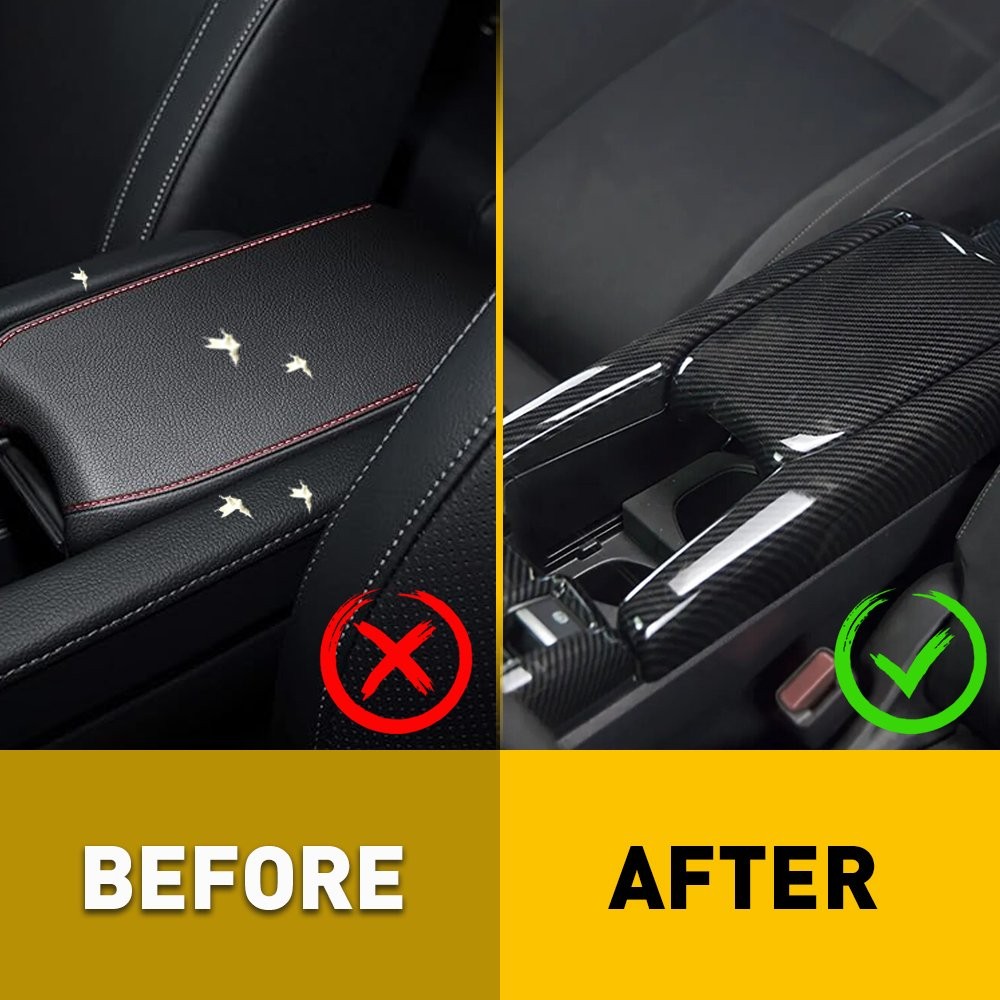 For 2016-2020 Civic 21 Cover Honda Center Carbon Fiber Style Armrest Box Console