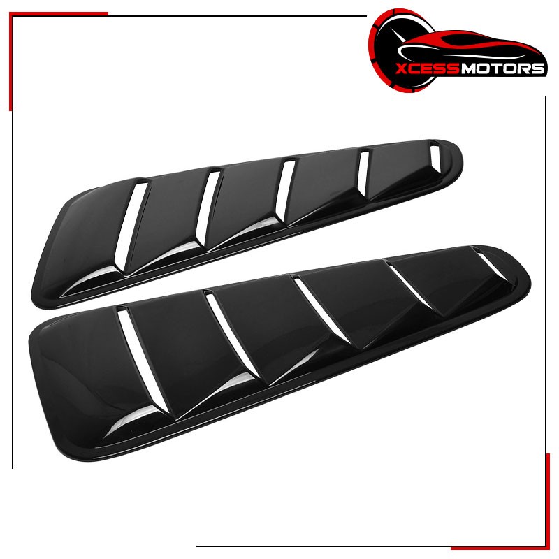 Fits 10-14 Ford Mustang OE Style Gloss Black Side Window Louvers Sun Shade Cover