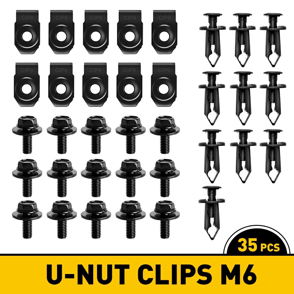 For Ford Truck Body Bolts & U-nut Clips – M6 35pcs Engine Cover Undertray Screws