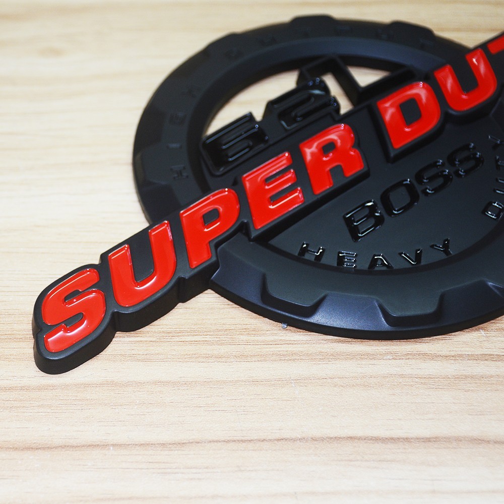2Pc Red Black 6.2L Door Emblem Boss Heavy Duty Superduty Badge Fit F-Trucks