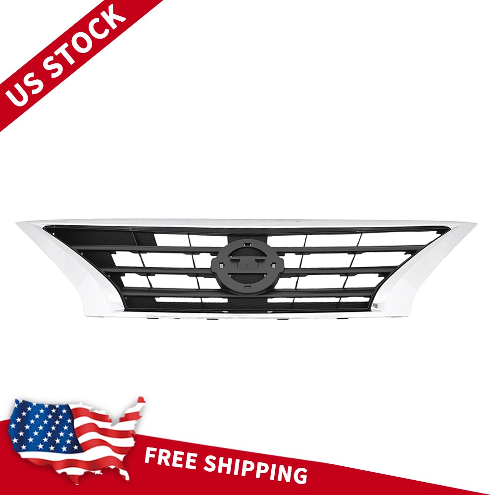 Chrome Front Bumper Grille For 2015 2016 2017 2018 2019 Nissan Versa