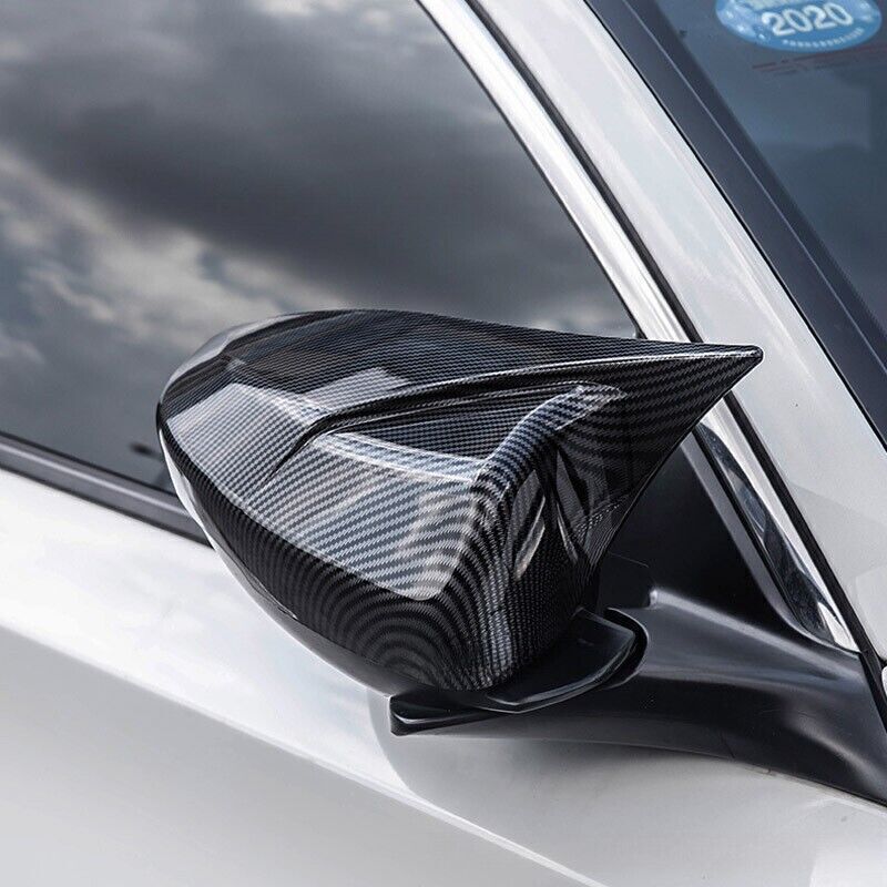 2X For Honda Accord 2018-2022 Carbon Fiber Side Door Mirror Cover Cap Horn Style