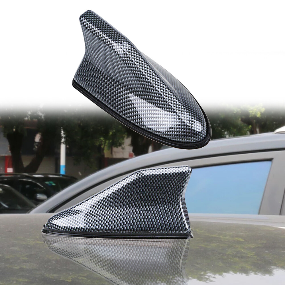 Car SUV Shark Fin Roof Antenna Radio AM/FM Signal Aerial Universal Carbon Fiber