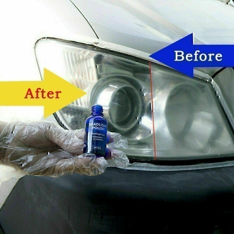Car Headlight Lens Restoration Fluid Repair Kit Plastic Light Polish Cleaner Rqt