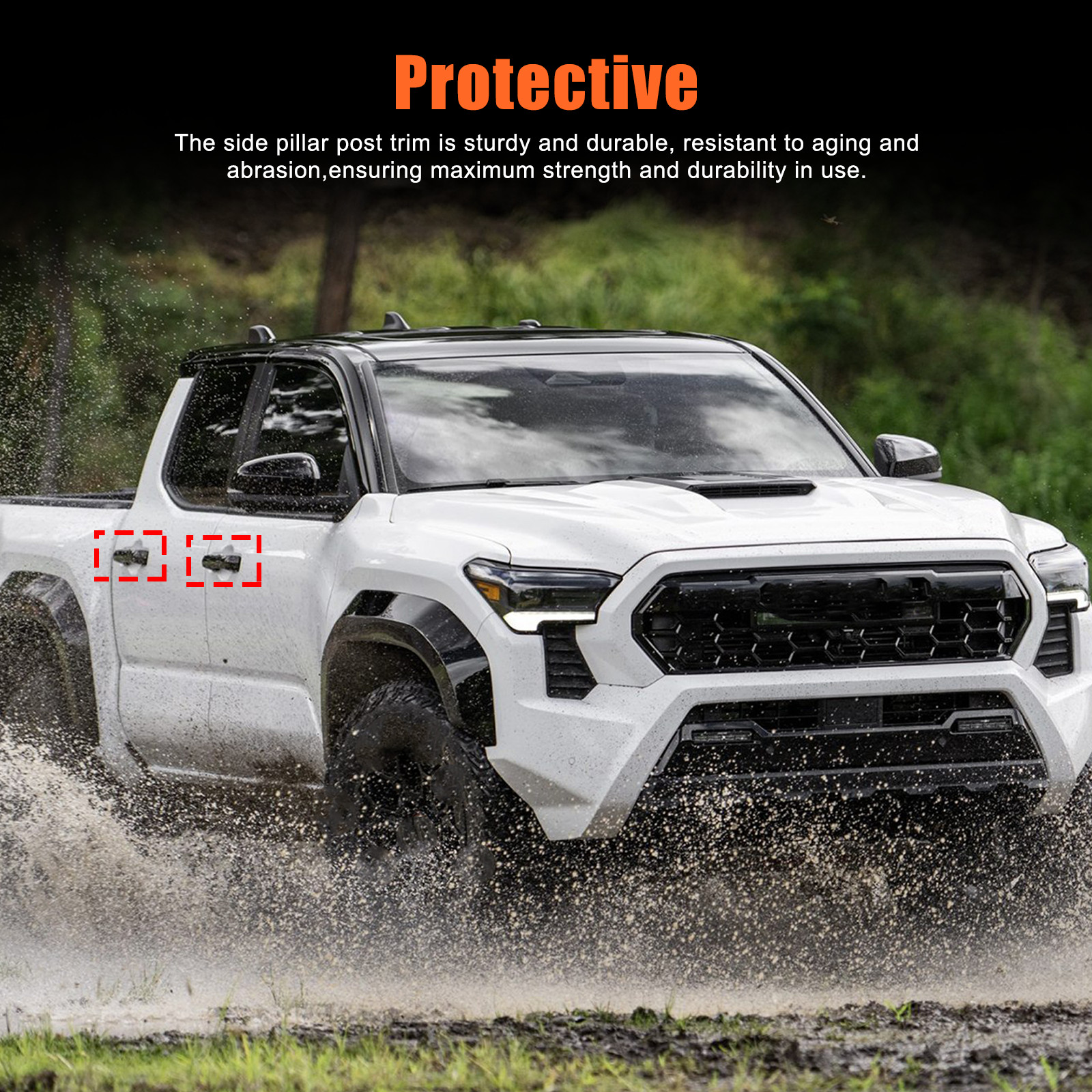 Gloss Black Side Mirror + Door Handle Cover Trim For 2024-2025 Toyota Tacoma 6PC