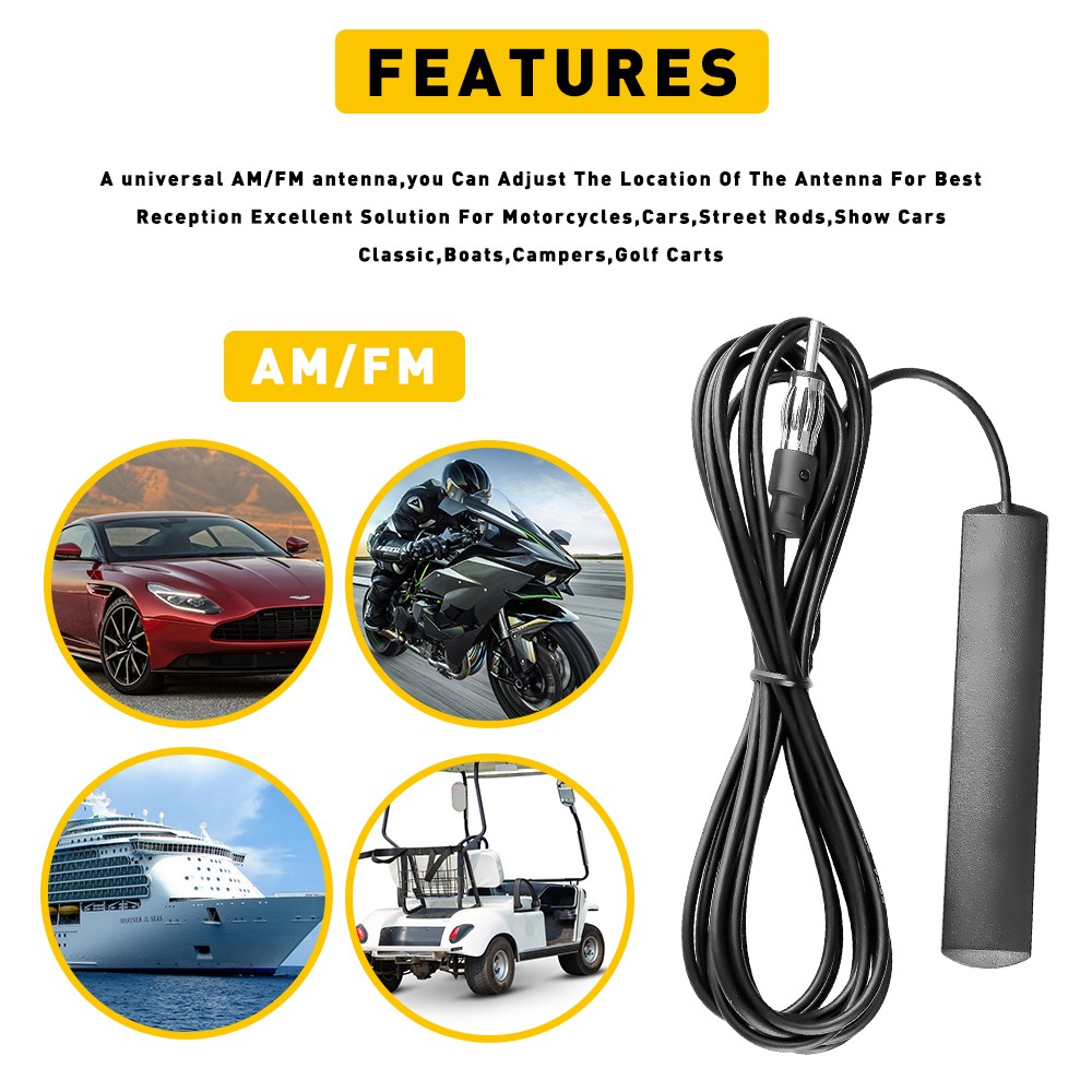 Radio Antenna Car Hidden Stereo Stealth 1-10Set for AM Truck Motorcycle Vehicle