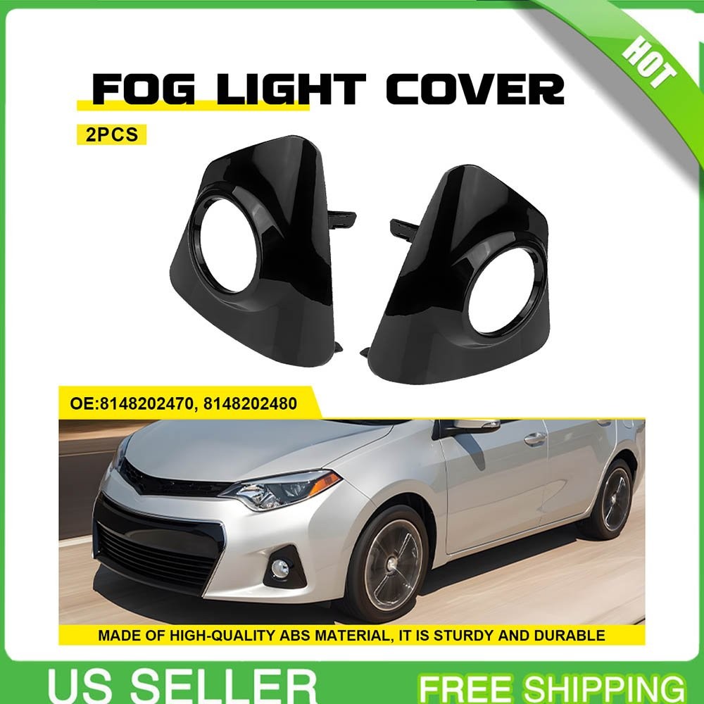 Bumper Fog Light Cover Bezel Driver & Passenger For 2014-2016 Toyota Corolla S