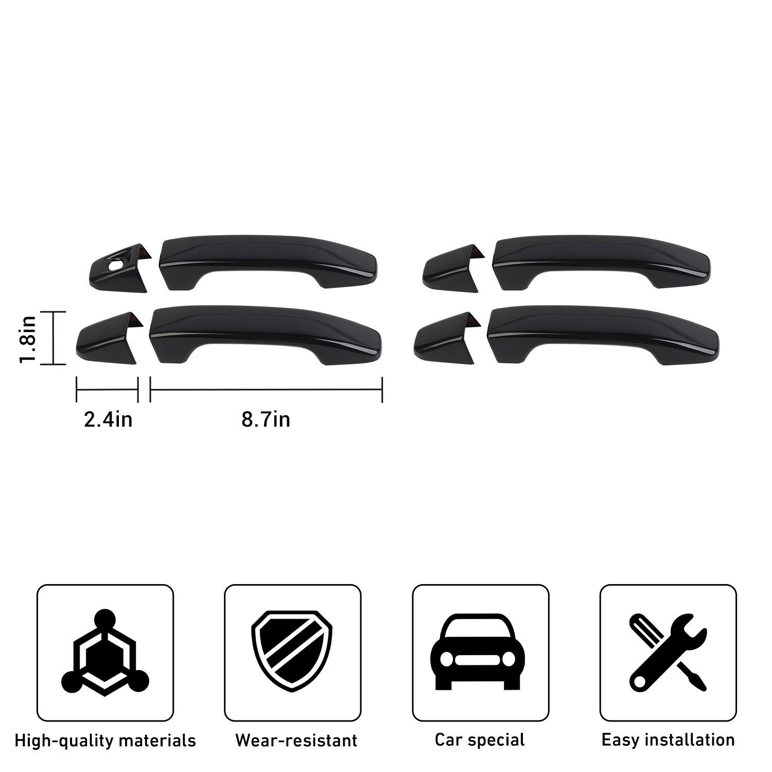 Black Exterior Door Handle Shell Cover Bezel For Chevy Colorado/GMC CANYON 2015+