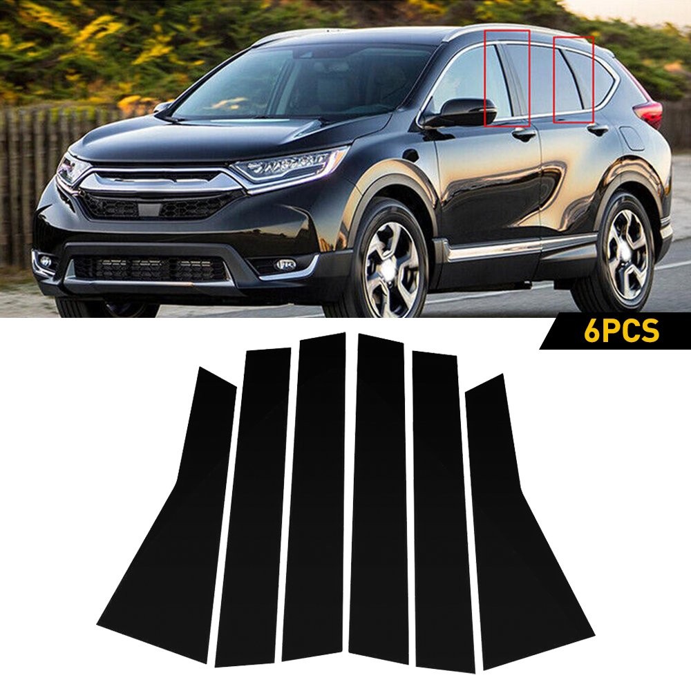 Fit 2017-2022 Honda CR-V 6Pc Chrome Pillar Stainless Post Steel Trim Door Cover